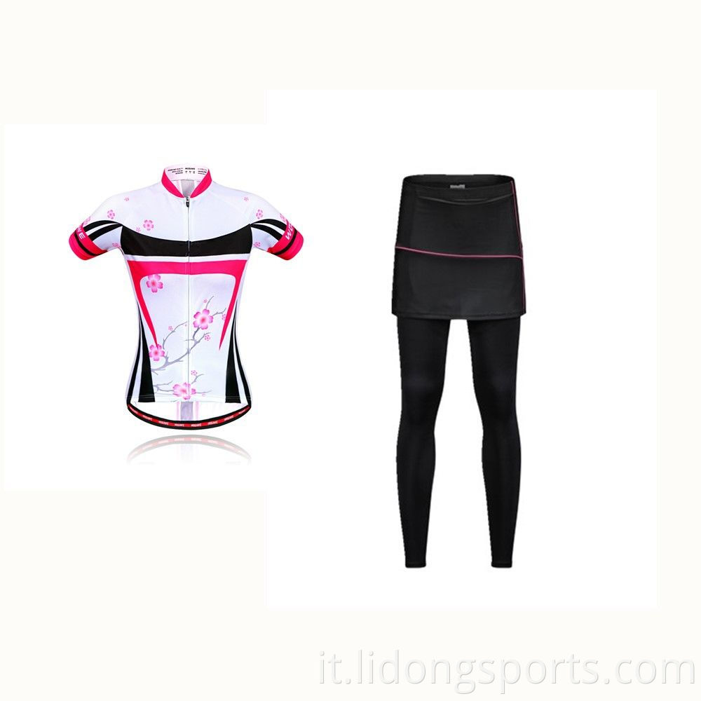 Abiti da ciclismo a manica corta vestiti fitness realizzati in porcellana per donne